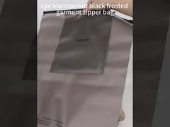 CPE transparent black frosted garment zipper bag