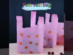 粉色高颜值环保手提袋购物袋，大容量PE材质，可定制